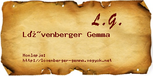 Lövenberger Gemma névjegykártya